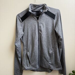Women’s Champion Zip Up Jacket  Gray Athletic Stretch Mesh Inserts Size M